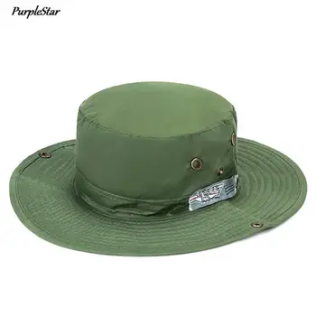 Vară de Protecție solară Pălăria de Pescuit Camping Drumetii Capace Anti-UV Margine Largă Flat Top Palarie de Soare Alpinism Capace Bărbați Panama Hat