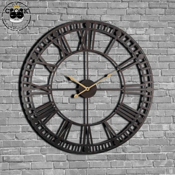 Ceas de Perete de epocă 60cm Mare Clokc Ceas Forjat Metalice Industriale Fier Ceas cu Ceas Saat Clasic