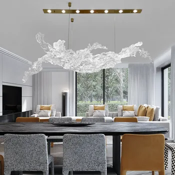Moderne De Lux Lumina Camera De Zi Sala De Mese Decor Rășină Villa Designer Creativ Transparent De Cristal, Platină Art Insula
