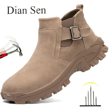 Diansen Siguranță Pantofi Barbati lucrări de Construcții de Cizme Anti-sparge Anti-puncție din Oțel Cizme Tep Indestructibil Anti-Sudare Caldă Cizme