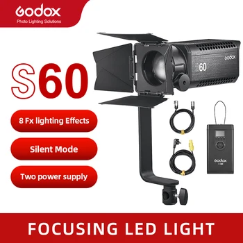 Godox S60 60W Concentrându-se CONDUS de Fotografie Continuu reglabil Lumina Reflectoarelor Cu Usa de Hambar pentru Fotografie Profesionala