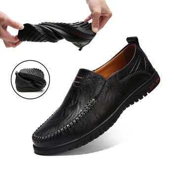 Barbati Casual Pantofi de Brand de Lux din Piele Barbati Mocasini Mocasini 2020 Respirabil Alunecare pe Pantofi pentru Condus Negru Plus Dimensiune 37-47