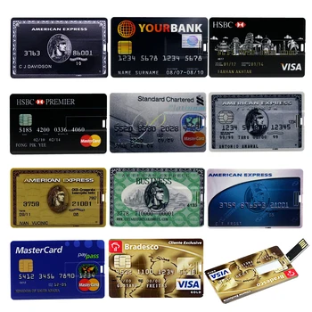 Pen Drive Fiecare Țară Bank Card de Credit Unitate Flash USB de 128GB, 256GB Pendrive 64GB 32GB 16GB 8GB 4G Visa Card Memory Stick U Disc