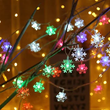 Fulgi de zăpadă Șir de Lumină LED-uri de Crăciun Decor pentru Acasă Agățat Ghirlanda Pom de Crăciun Decor Ornament de Crăciun Cadou de Crăciun de Anul Nou