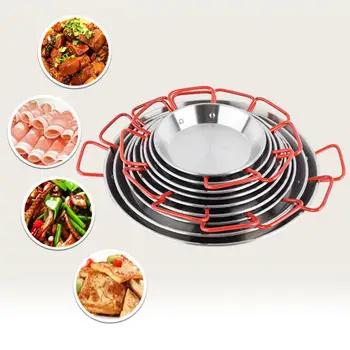 Cu Mânere Acasă De Bucătărie Din Oțel Inoxidabil Restaurant De Mare Capacitate Durabil, Rezistent La Căldură Anti-Opărire Gătit Paella Pan