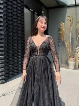 Negru Rochii de Moda Sexy rochie de Seara de Lux Rochie de Petrecere Pentru Femei, Nunta Petrecere de Absolvire Formale