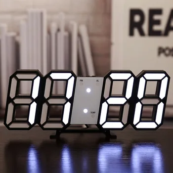 3D LED Digital Ceas cu Alarmă Trei-dimensional Ceas de Perete Agățat Ceas de Masa Calendar, Termometru Ceas Electronic Mobilier