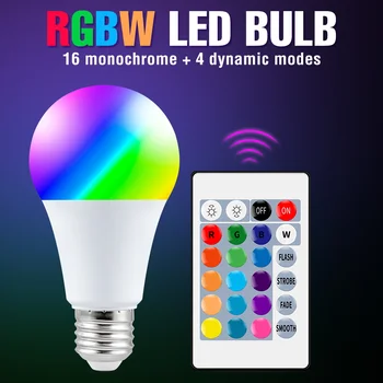 E27 LED RGB Lampa lumina Reflectoarelor Bec 220V Bombillas 5W 10W 15W IR Control de la Distanță Inteligent RGBW Led-uri Bec Pentru Petrecere Acasă Decor Lampada