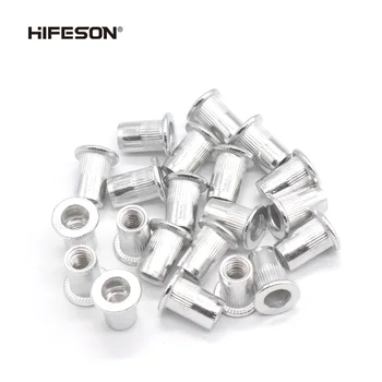 HIFESON 20 buc/lot Aliaj de Aluminiu Nituri Nuci Introduce Cap Plat Piuliță Filetată Sert Capac pentru Riveter Nuci Nituire Arma Instrumente