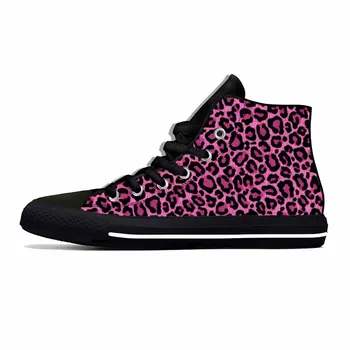 Animale Panther Print Leopard Model de Piele de Moda Casual, Pantofi de Pânză de Înaltă Top Confortabil Respirabil Imprimare 3D Bărbați Femei Adidași