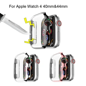 PC greu de Caz pentru Apple Watch Seria 4 44mm 40mm Protector Cazuri pentru iWatch 4 Toate în Jurul valorii de Plin de Acoperire Ultra-Subțire Cadru Clar Shell
