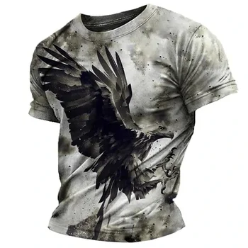 2023 Eagle T-Shirt pentru Bărbați Animal Print cu Mânecă Scurtă Topuri 3d Casual, de Stradă pentru Bărbați T-Shirt Supradimensionate T-Shirt pentru Bărbați Îmbrăcăminte Retro