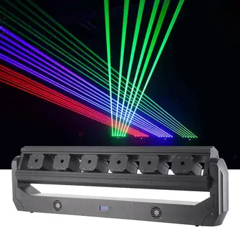 Cu Laser se Deplasează Bara 6x500mw 6 Ochii Rgb Efect de Scena Fascicul de Lumină Cap Dj Petrecere Disco Nunta Etapa de Control Dmx Proiector