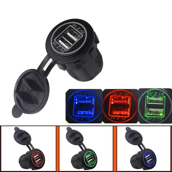12-24V USB Bricheta Incarcator pentru Motociclete Auto Camion, ATV, Barca a CONDUS Masina 4.2 Dual USB Încărcător Adaptor de Priza de Putere