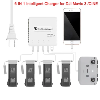 6 ÎN 1 Baterie Incarcator Rapid Inteligent de Încărcare Hub cu USB Port Pentru DJI Mavic 3 Baterii Telecomanda Drone Accesorii