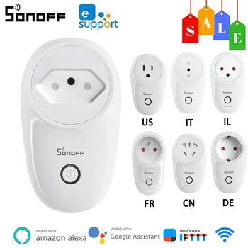 SONOFF S26 R2 WiFi Smart Plug 16A WiFi Plug Real Timer Inteligent Socket eWelink Control de la Distanță Compatibil Cu Alexa de Start Google