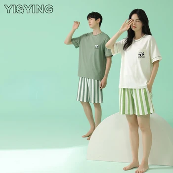 [YI&YING] Primăvara și Vara Nou Cuplu Pijamale Lumina Tinuta Sport Antibacterian Bumbac Pur pentru Femei Mobilier Acasă Set WAZC025