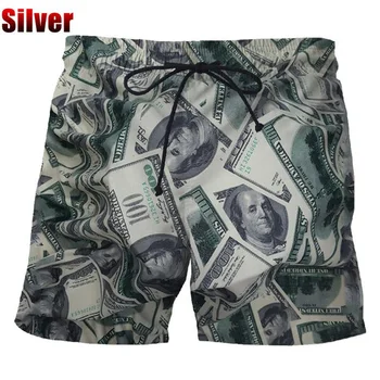 Moda de vara Dolar Tipărite Bărbați pantaloni Scurți de Bord Unisex Casual Plajă, Înot pantaloni Scurți