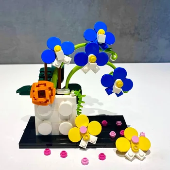 Orașul Creativ Suculente Flori de Orhidee, Ghivece cu Plante Bonsai Bloc Cărămizi de Jucărie DIY Ghiveci Ilustrare Prietena Cadou