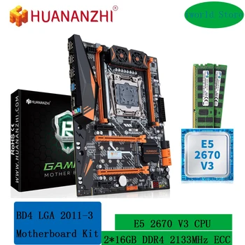 Kit XEON Placa de baza X99 HUANANZHI BD4 LGA 2011-v3 cu E5 2670 v3 și 32 GB (2*16G) DDR4 2133 mhz RECC memorie combo NVME unitati solid state