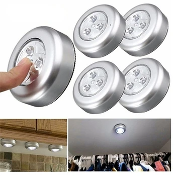 Mini Touch Control Lumina de Noapte Dulap Dormitor Scări Bucătărie Wireless Cabinet CONDUS de Lumină Alimentate de o Baterie de Lumină Dulap 2-3 BUC