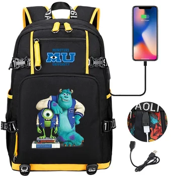 Disney Monsters University Rucsac de Călătorie Adolescent de Mare Capacitate Laptop Sac Impermeabil Multifuncțional Încărcare USB Rucsaci
