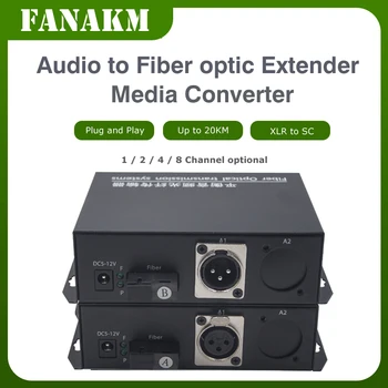 Echilibrat Audio Pentru Fibra Optica Extender Media Converter 1 Canal Echilibrate XLR Audio Pe Fibra Optica Emițător Și Receptor