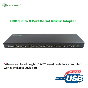 IOCREST USB 2.0 la 8 Porturi RS232 DB9 9pin Serial Converter Multiplicator Adaptor Controller Hub FTDI Chipset