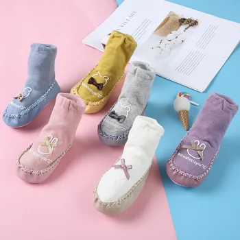 Ciorapi din bumbac Moale de Jos Pantofi de Desene animate Bowknot copil Copil Etaj Cizmele Antiderapante pentru Copii Șosete