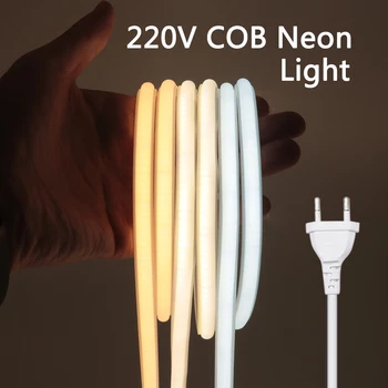 ȘTIULETE de LED Lumina de Neon AC220V 288Leds/m de Mare Luminoase FOB COB LED Strip Bandă Lumini IP67 rezistent la apa Panglică CRI RA90 Liniare de Iluminat