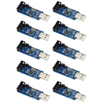 10BUC USBASP USBISP AVR Programator USB ATMEGA8 ATMEGA128 ATtiny/POATE/PWM 10Pin Sârmă Modul DIY + 10Pin La 6 Pini Adaptor de Bord