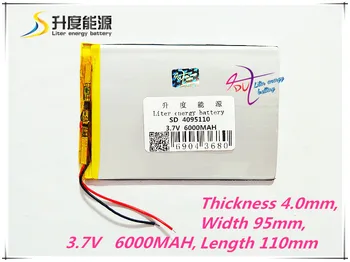 1BUC/Lot 3.7 V de mare capacitate litiu-polimer baterie, 4095110, 6000 mah soare N70 tableta de 7 inch baterie