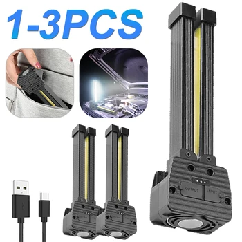 1-3Pcs Lumina de Lucru Urgență Proiector USB Reîncărcabilă XPE+COB LED Lantern IPX4 rezistent la apa Reglabil în aer liber Camping Lampa