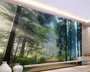 Papel de parede tapet personalizat de padure proaspete elan living TV de perete de fundal pictura decorativa foto murală papier peint