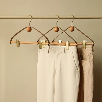Vintage Umerase Pantaloni de Piele+Lemn Design Haina Pantaloni Cuier pentru Haine de Afișare Agățat Raft Dulap Depozitare Organizare