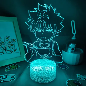 Lampă de lavă Hunter x Hunter Figura Anime Killua Zoldyck Hxh 3D LED RGB Lumini de Noapte Cadou pentru Prietenul Dormitor Manga Masă de Birou Decor
