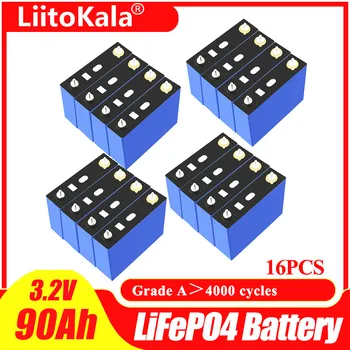 16pcs LiitoKala 3.2 V 90Ah Lifepo4 Baterie Litiu Fosfat de Fier pentru 12v 24v Rulote Golf Off-Road, Off-grid Vântul Solar
