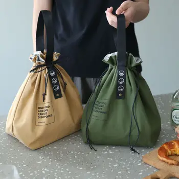 Sac de masa de prânz Nordic uri simple torsadate scrisoare chingi de izolare cina sac Industriale portabile panza sac de masa de prânz picnic, geanta