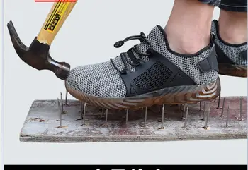 expoziție respirabil siguranță pantofi pentru bărbați Ușor, de vară anti-zdrobitor piercing munca sandale Singur adidași ochiurilor de plasă pantofi
