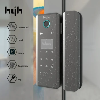 hyh Tuya Inteligent de Blocare a Ușii Digital Inteligent de Blocare cu Amprente Biometric Card Parolă-Cheie pentru Showroom-ul de Birou Ușă de Sticlă