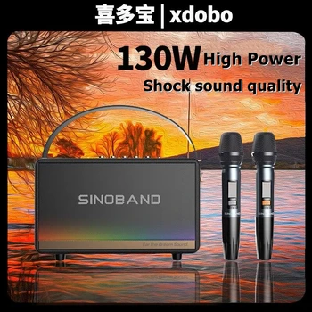 Xdobo Mirage Retro Karaoke 130W Difuzor Portabil Bluetooth Wireless Microfon TWS Subwoofer Suport Aux/TF/USB/6,5 mm Instrument Audio