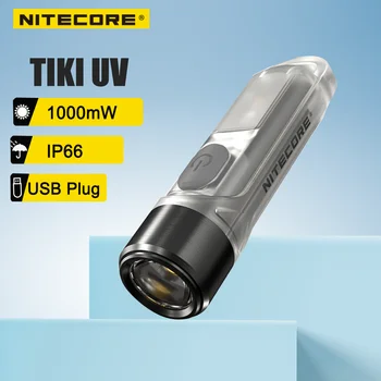 INCARCATOR TIKI UV Mini Lanterna LED-uri 1000mw Ultraviolete USB Reîncărcabilă Breloc Lumina Portabil în aer liber Camping Lumină Buzunar