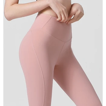 Pantaloni de Yoga pentru Femei Talie Inalta Elastica Colanti Alergare Sport Piersic Hip Ridicare de Fitness Pantaloni