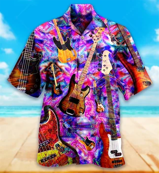Vara Barbati Vocație Rever Camisa Imprimate 3d Instrument Supradimensionate Cămăși Hawaiiene Moda Barbati Femei Beach Maneca Scurta Bluza