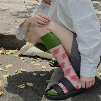 Ins Trendy Vițel Șosete De Mătase Transparentă Genunchi Lungime Ciorapi De Vară Răcoritoare Coreean Mijlocul Lungime Șosete