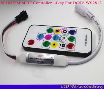 SP103E 2048Pixels 300 de Tipuri de Modificări Digital RGB Benzi cu LED-uri Controler cu 14Key RF de la Distanță fără Fir pentru DC5V WS2812B Benzi