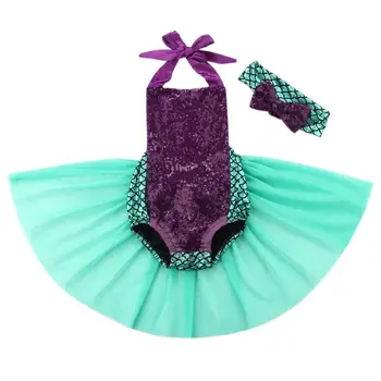 Copilul Copil Nou-Născut Sequin Fete Pentru Copii Cântare De Imprimare Body Tul Salopeta Sunsuit Costumele Drăguț