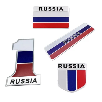 3D Rusia Drapelul Național Autocolant Auto Motociclete Biciclete din Aliaj de Aluminiu Grila Bara Emblema, Insigna Decal Decor Universal