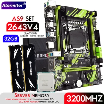 Atermiter X99 AS9 Placa de baza Stabilit cu Xeon E5 2643 V4 CPU LGA 2011-3 Procesor DDR4 32GB 2 X 16GB 3200MHz Memorie RAM ECC REG