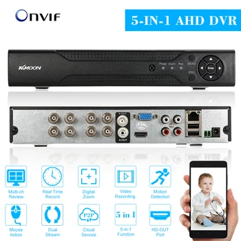 KKmoon 8CH 1080P NVR Hibrid AHD TVI CVI DVR 5-în-1 Digital Video Recorder P2P Cloud Rețea Onvif Digital Video Recorder